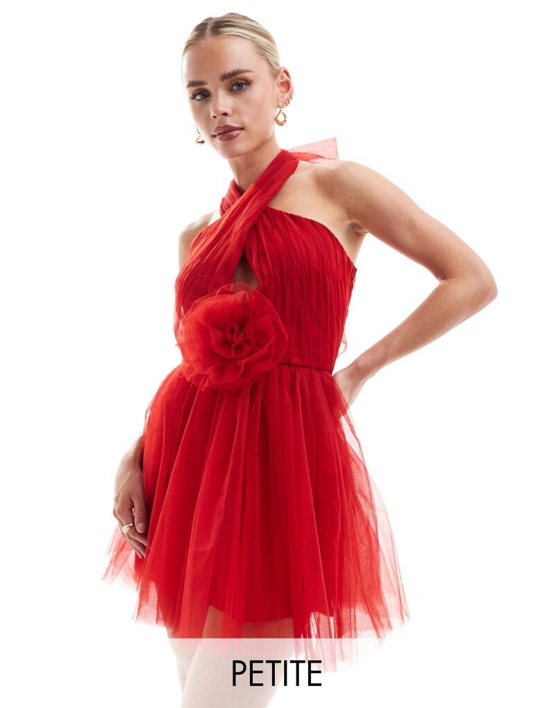 

Красное платье мини с розеткой Lace & Beads Petite