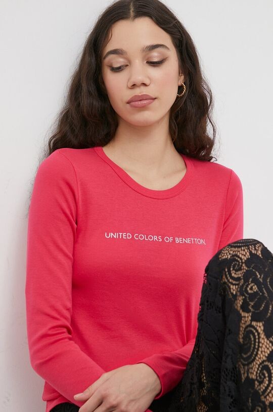 

Хлопок с длинным рукавом United Colors of Benetton, розовый