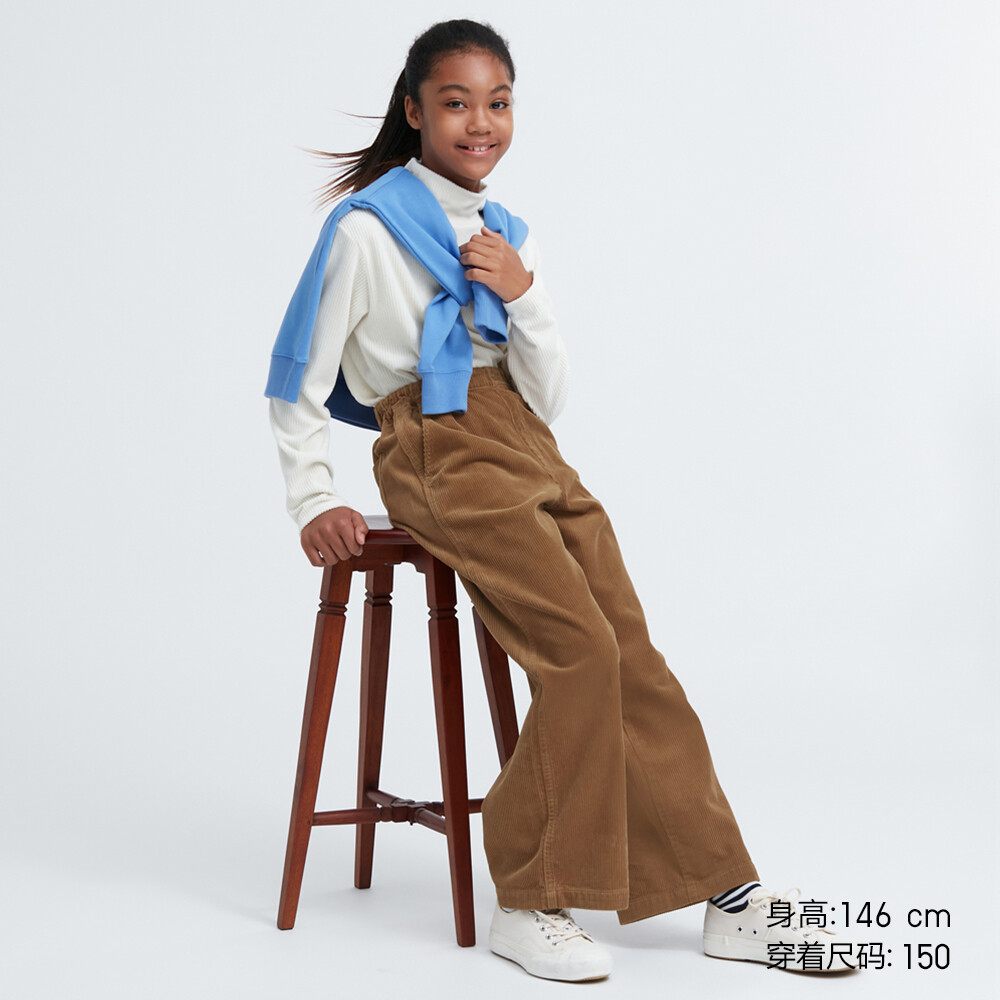 

Брюки Uniqlo свободные вельветовые широкие, светло-коричневый