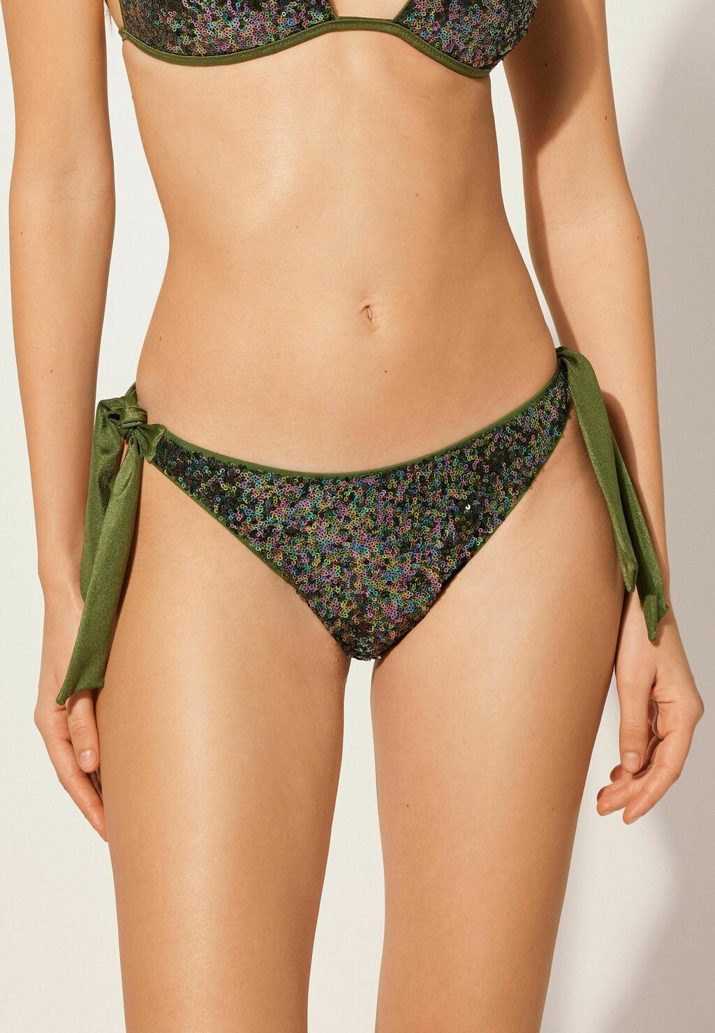 Плавки бикини HYPNOTIC LIGHT Calzedonia, цвет grun c hypnotic light palm green