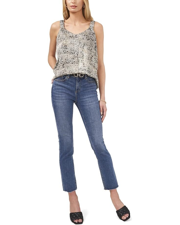 

Топ Vince Camuto Ruched Strap V-Neck Snake, черный