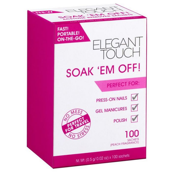 цена Средство для снятия лака Quitaesmalte Soak 'Em off! Nail Polish Remover Elegant Touch, 100 unidades