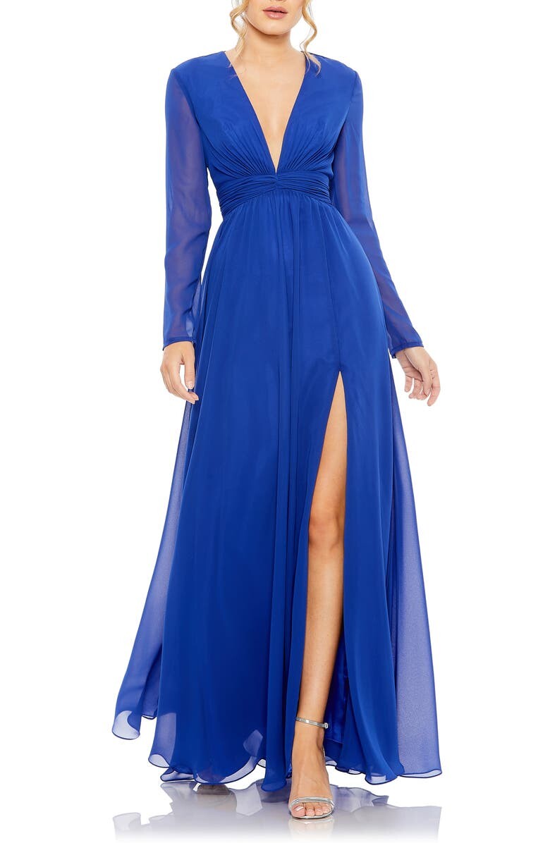 

Шифоновое платье с длинными рукавами и завышенной талией IEENA FOR MAC DUGGAL