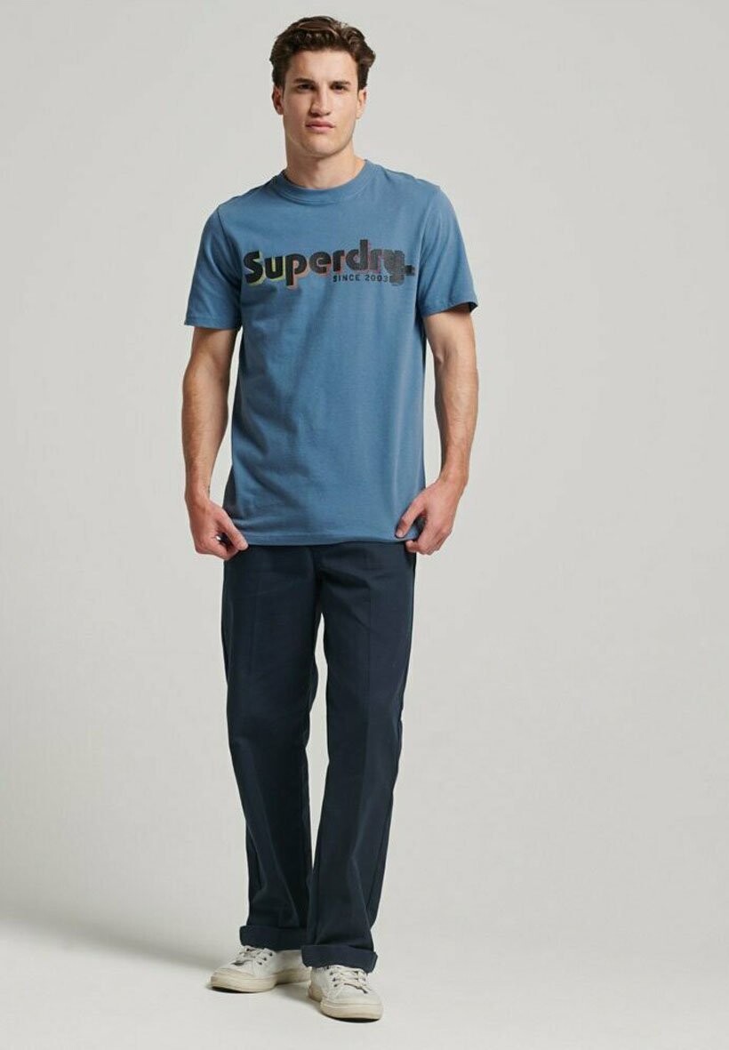 

Футболка с принтом TERRAIN CLASSIC Superdry, цвет wedgewood blue