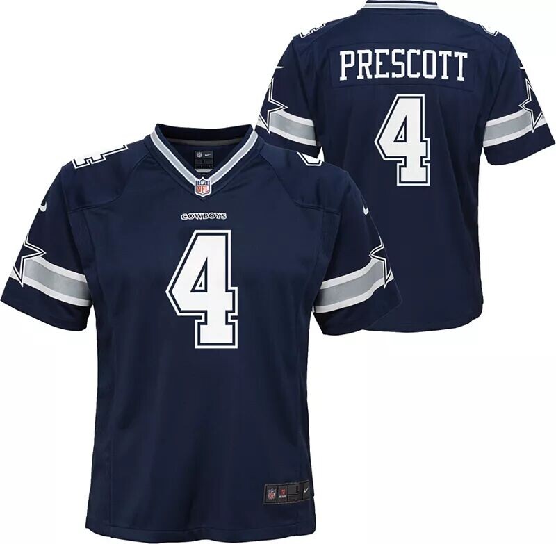 

Джерси Nike Toddler Dallas Cowboys Dak Prescott #4 темно-синего цвета
