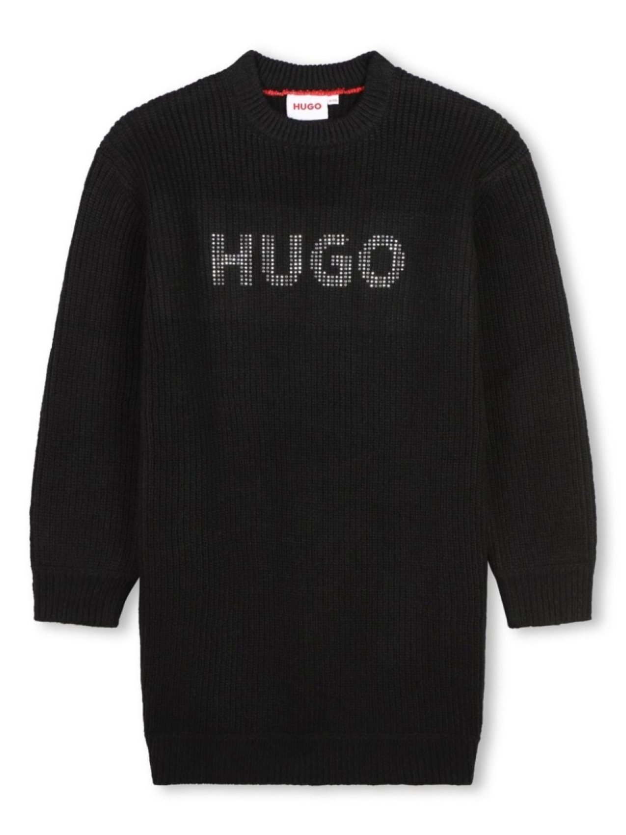 

HUGO KIDS трикотажное мини-платье с логотипом, черный