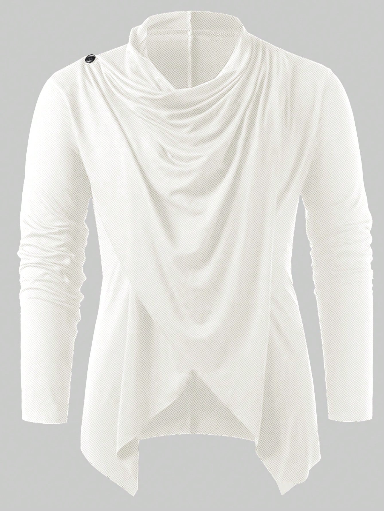 цена Мужская однотонная плиссированная повседневная футболка Manfinity Homme с длинным рукавом, белый