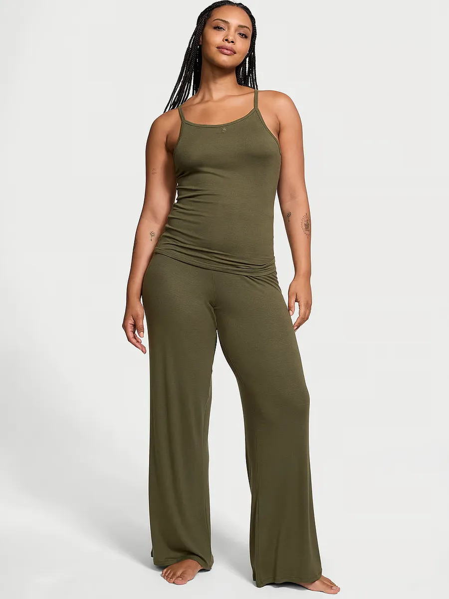 

Комплект из майки и брюк в рубчик из модала Victoria'S Secret, цвет Casual Olive