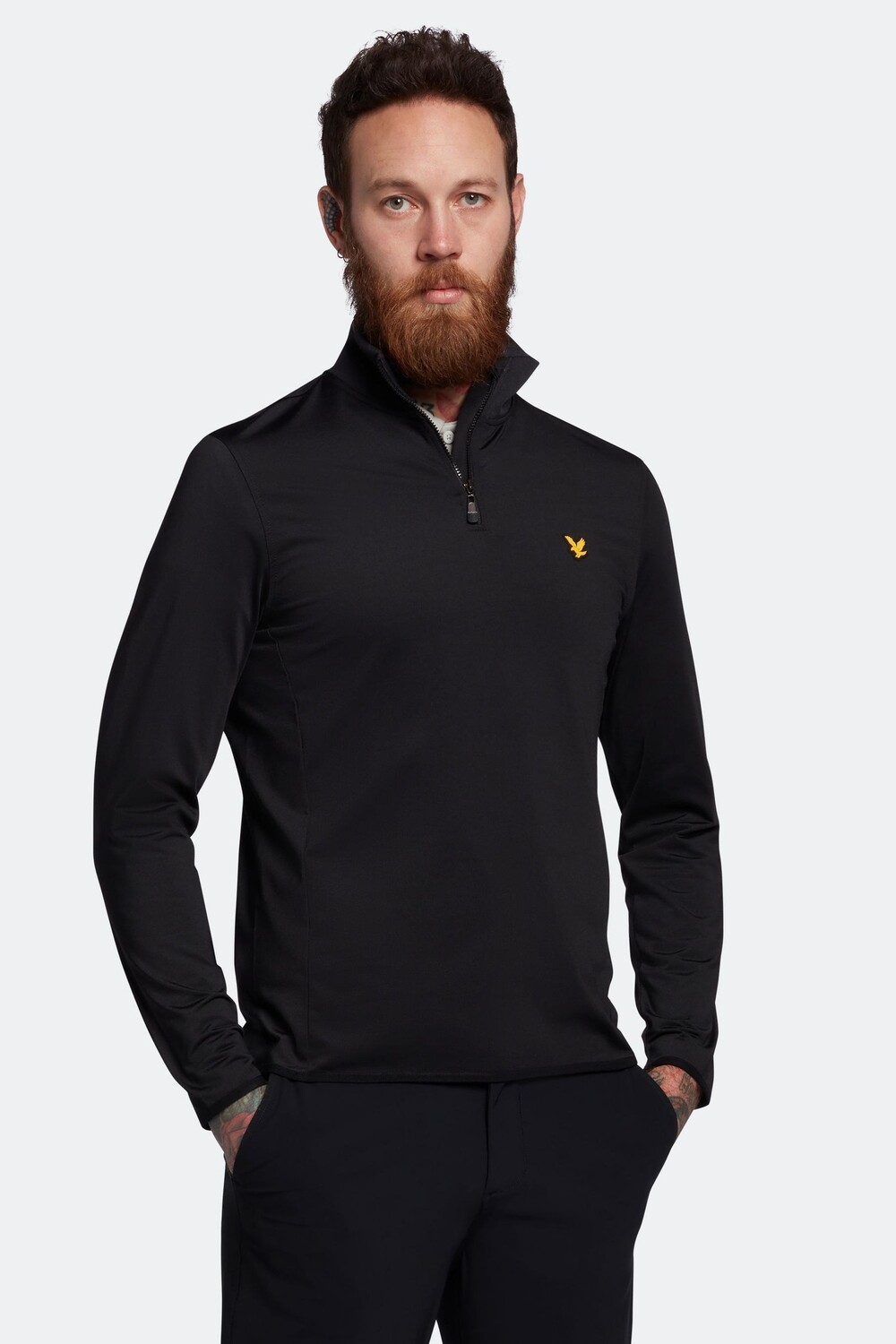 

Черная толстовка среднего слоя Tech с молнией 1/4 Lyle & Scott, черный