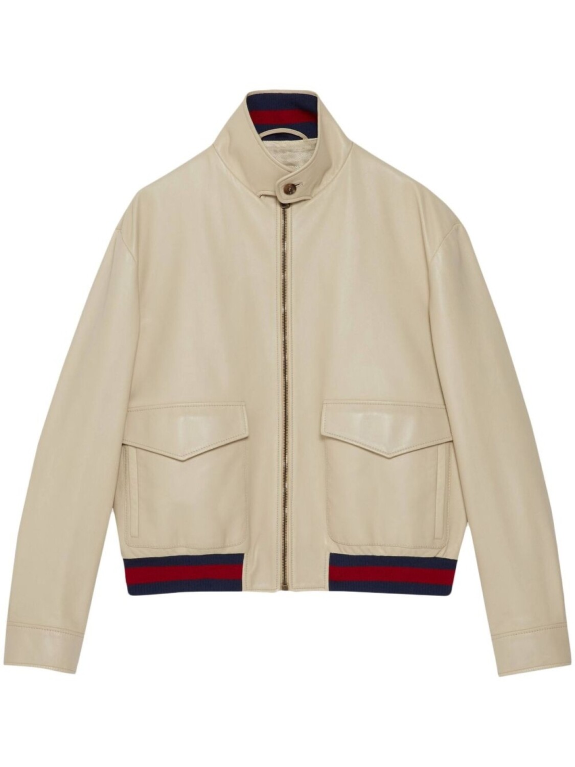 Gucci куртка с отделкой в полоску, нейтральный цвет