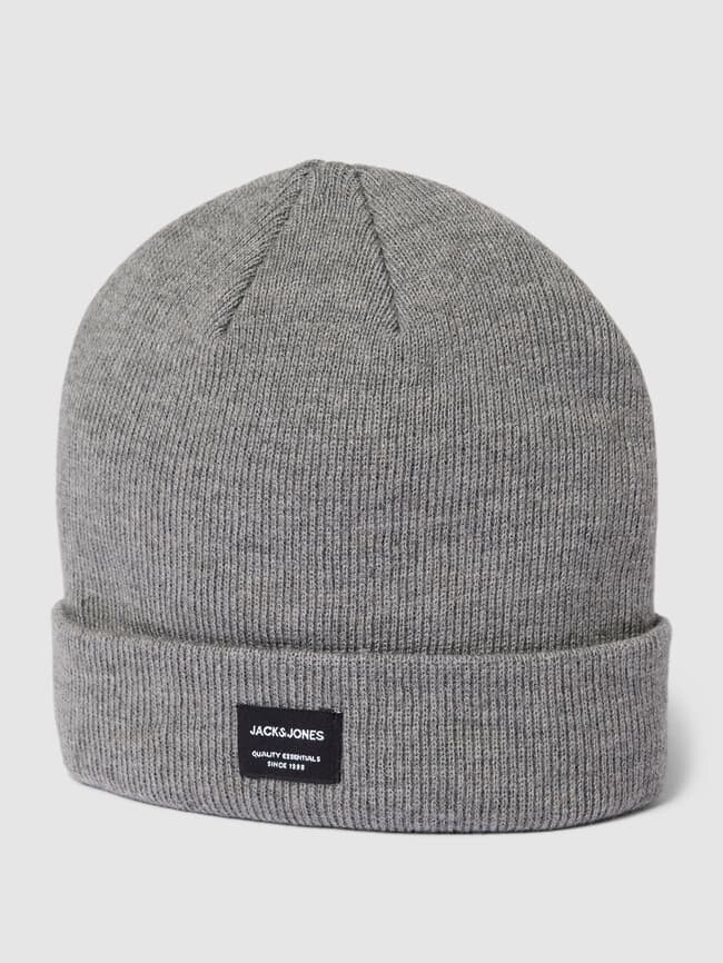 

Шапка с нашивкой-логотипом Jack & Jones, серый