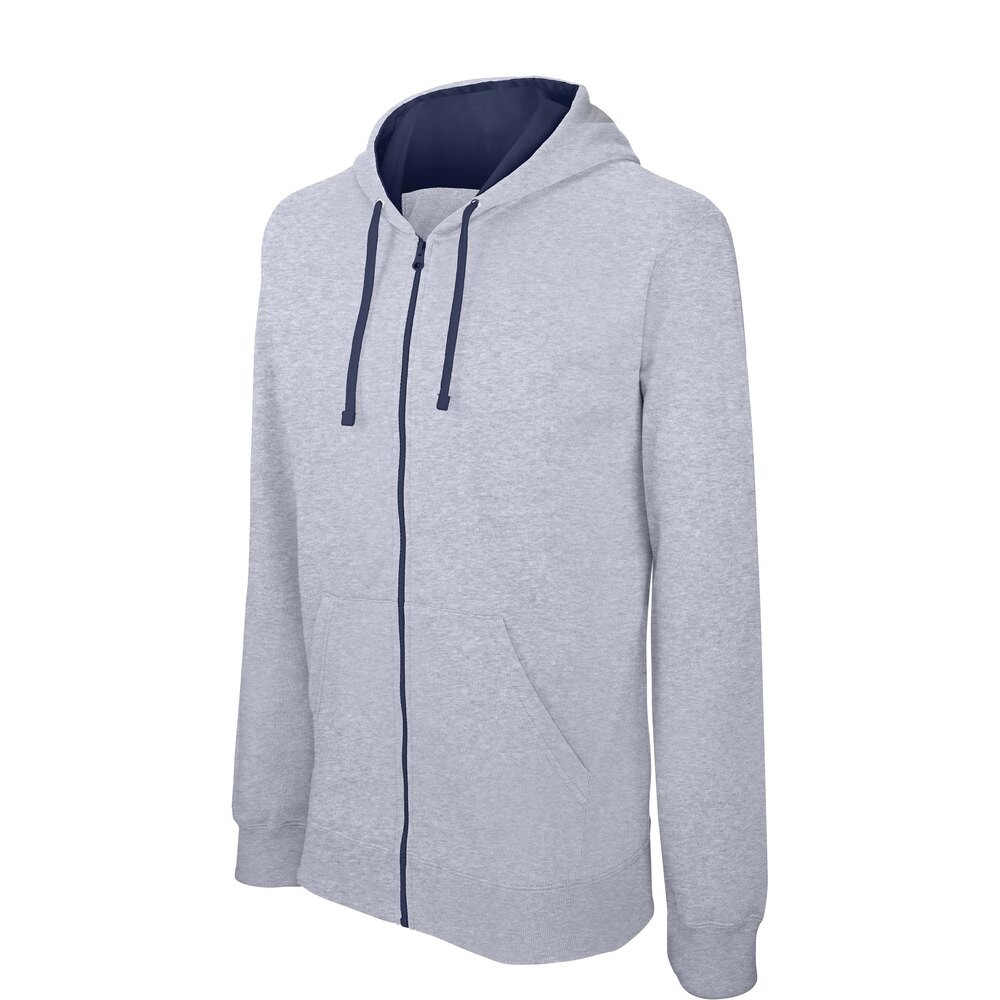 

Толстовка Kariban Hooded With Zip Contrastée, серый