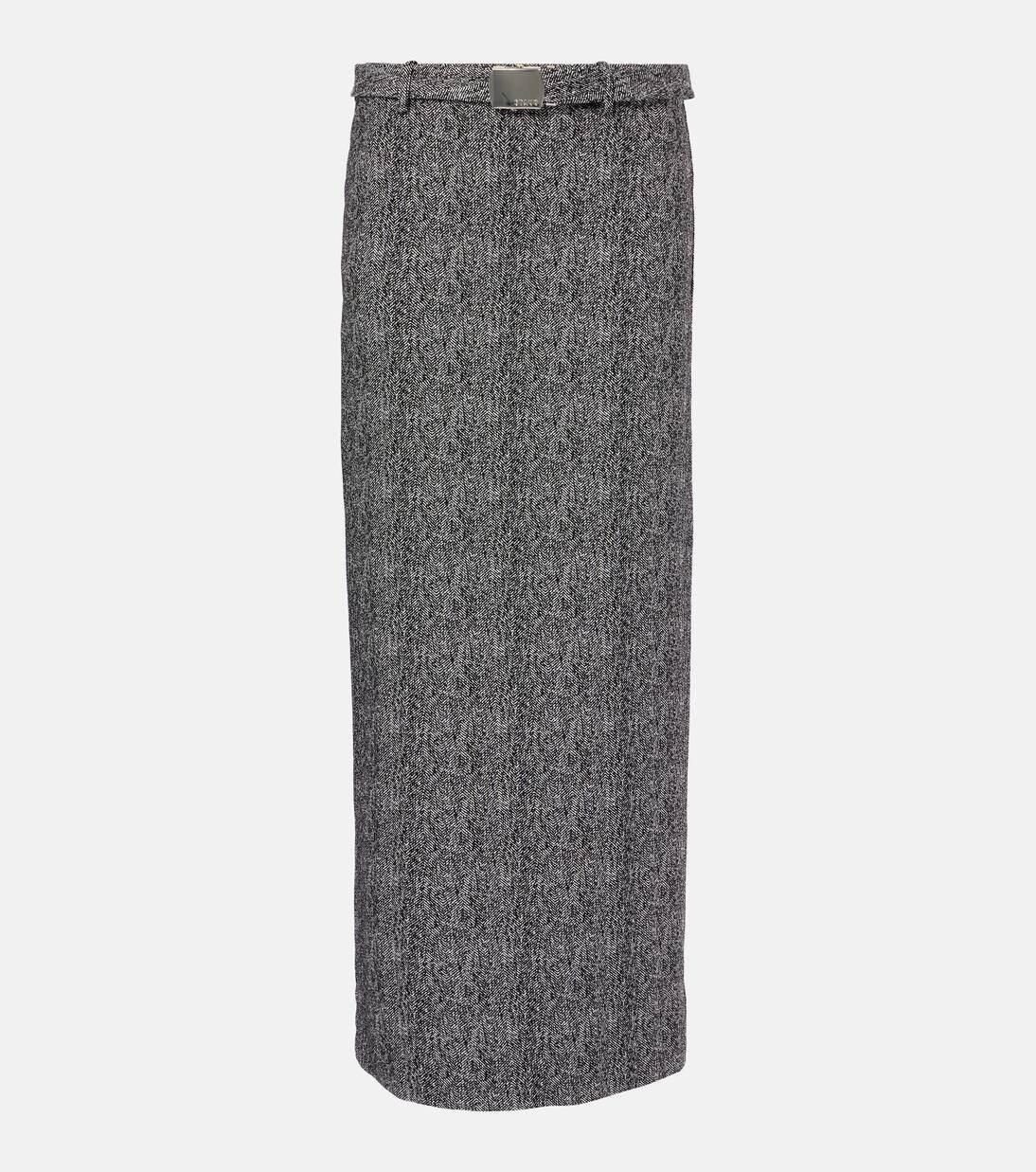 

Юбка макси Murray с узором «ёлочка» Staud, цвет textured herringbone