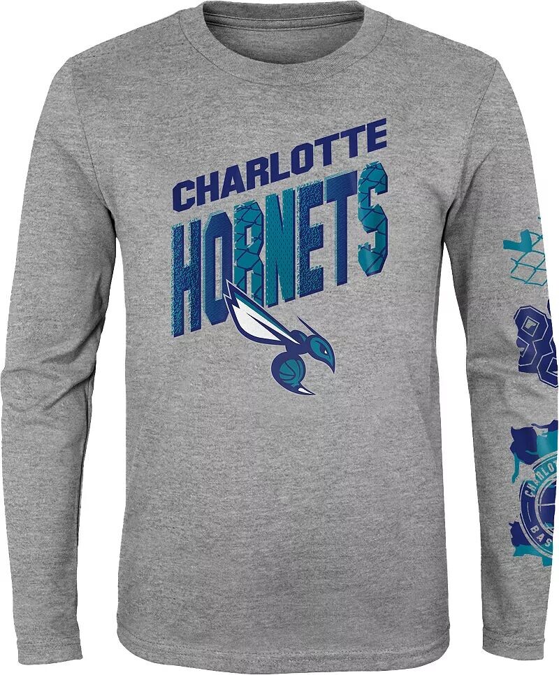 

Outerstuff Молодежная серая футболка с длинными рукавами Charlotte Hornets Parks & Wreck