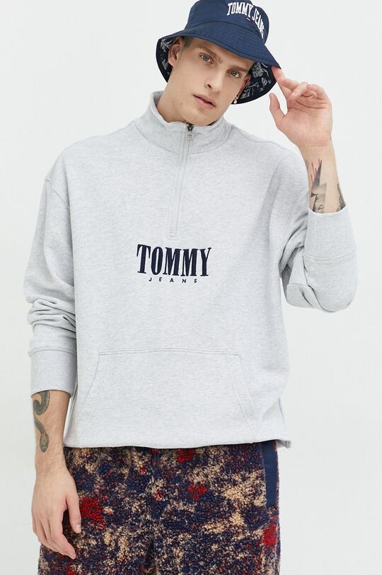 

Хлопковая толстовка Tommy Jeans, серый