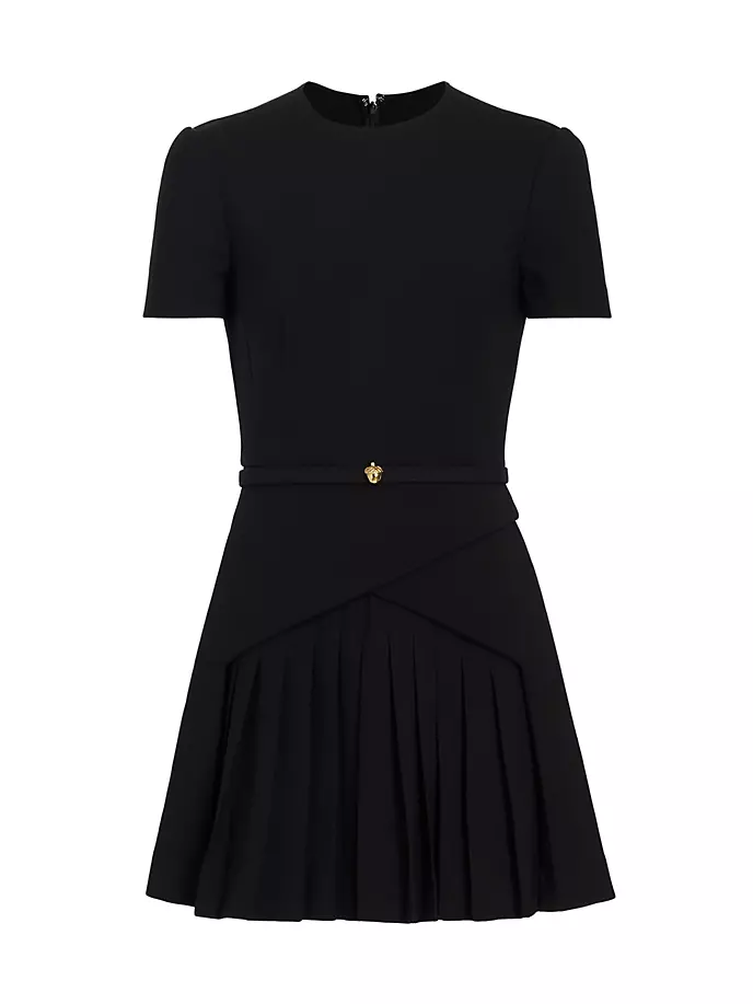 

Плиссированное мини-платье Surplice Oscar De La Renta, черный