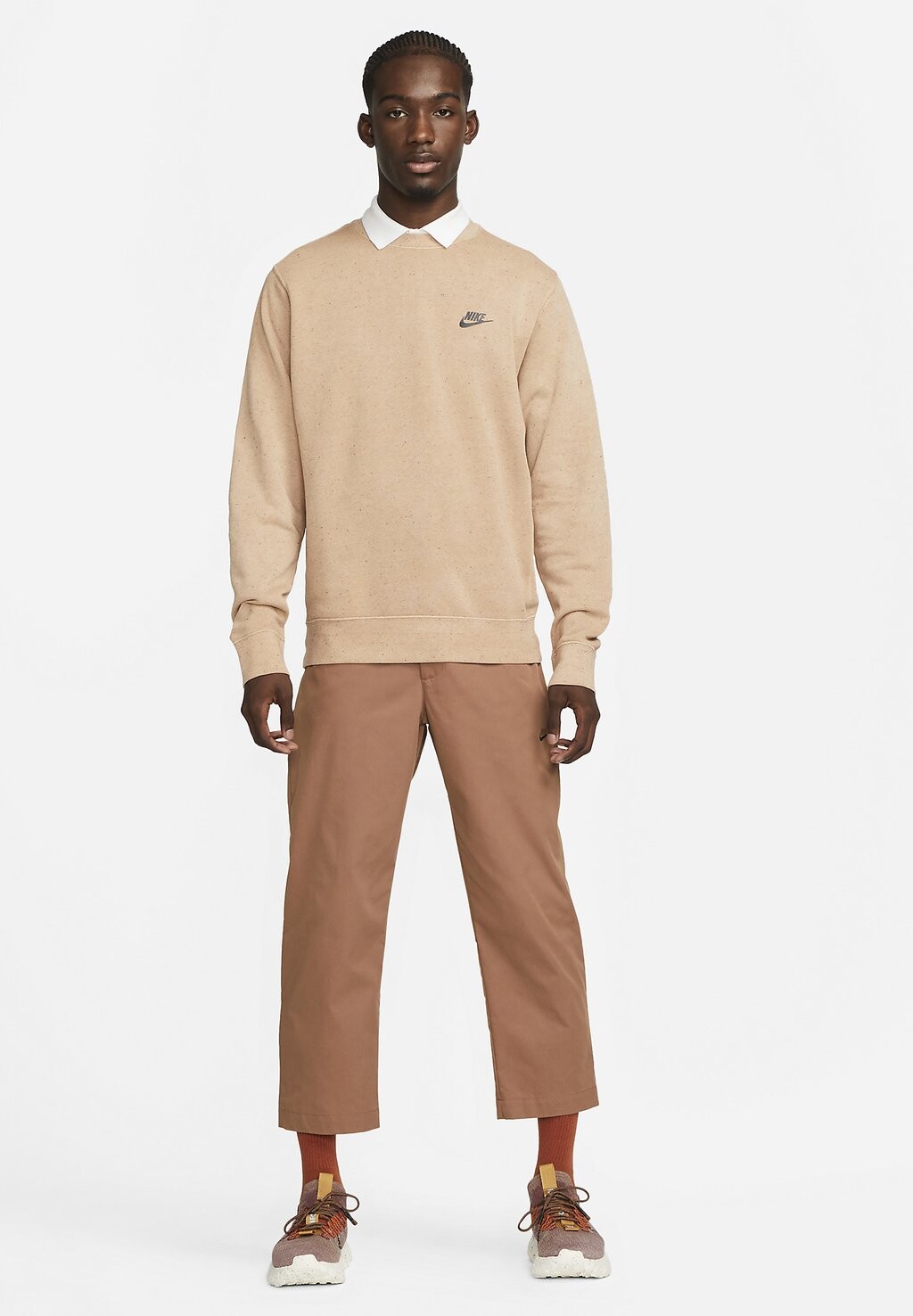 

Толстовка Nike Club Crew Revival, dk driftwood, Коричневый
