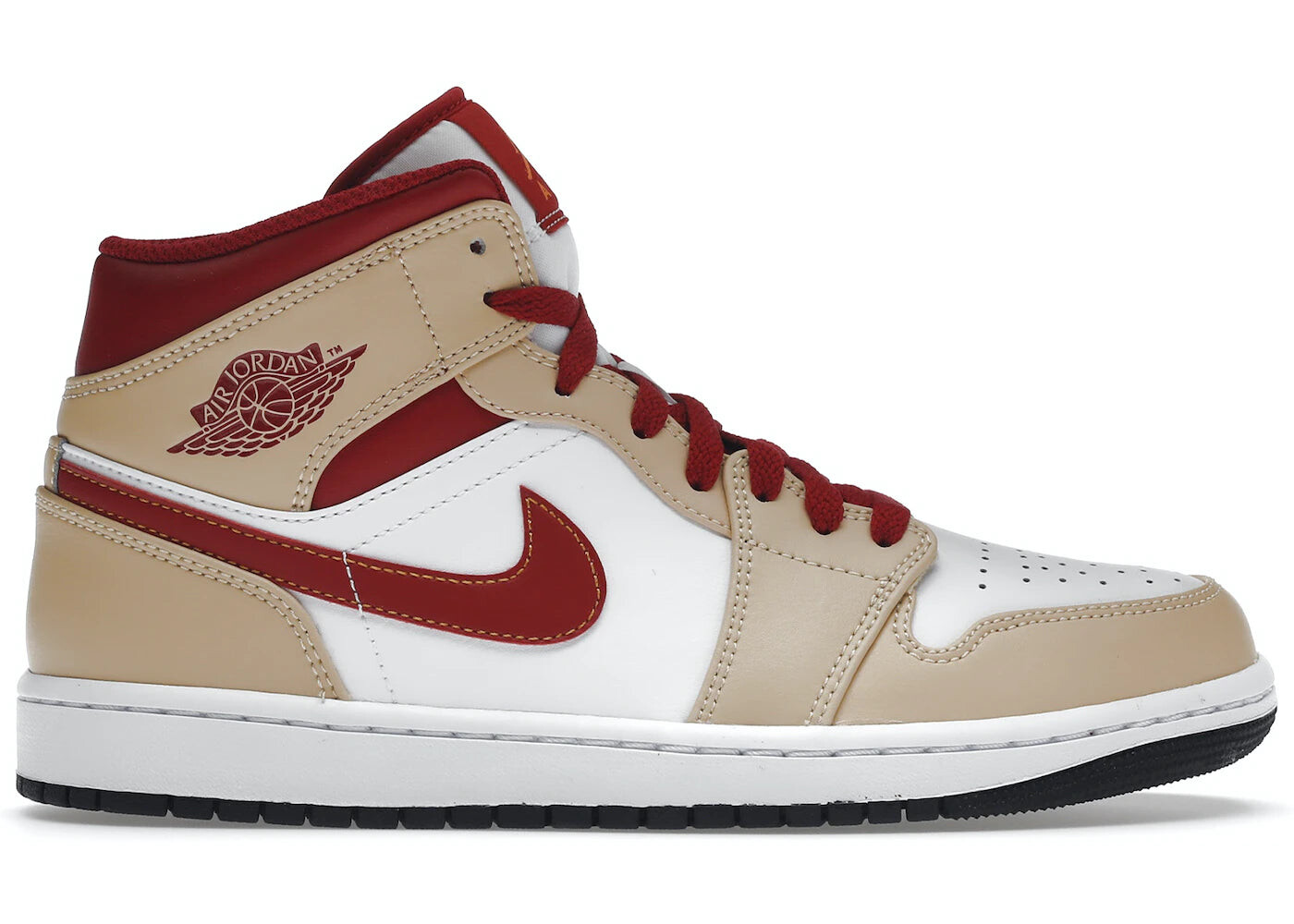 

Кроссовки Jordan 1 Mid Light Curry Cardinal