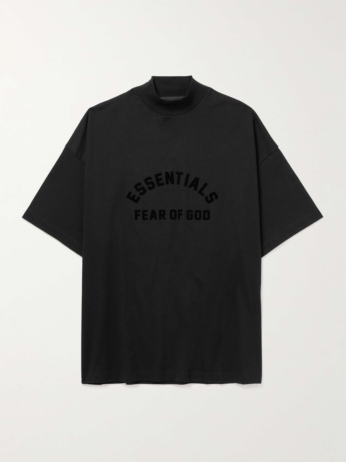

Футболка с воротником-стойкой из хлопкового джерси с аппликацией логотипа FEAR OF GOD ESSENTIALS, черный