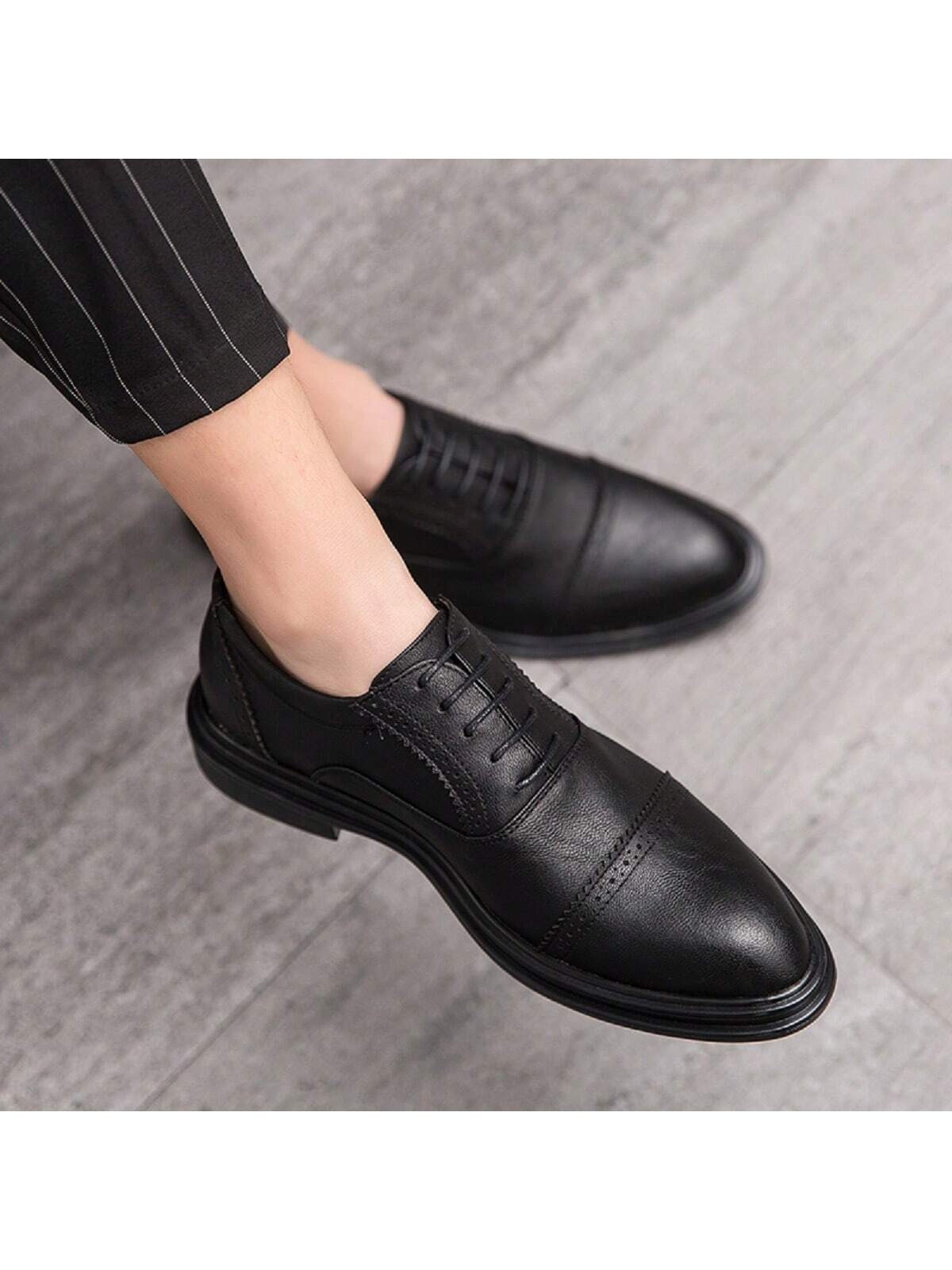Мужские кожаные броги на шнуровке в британском стиле, черный туфли дерби ksf мужские классические натуральная кожа роскошные модные дизайнерские броги ручной работы деловые туфли оригинальные