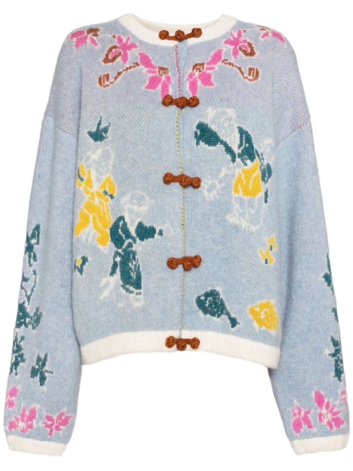 

YANYAN KNITS узорчатый кардиган, синий