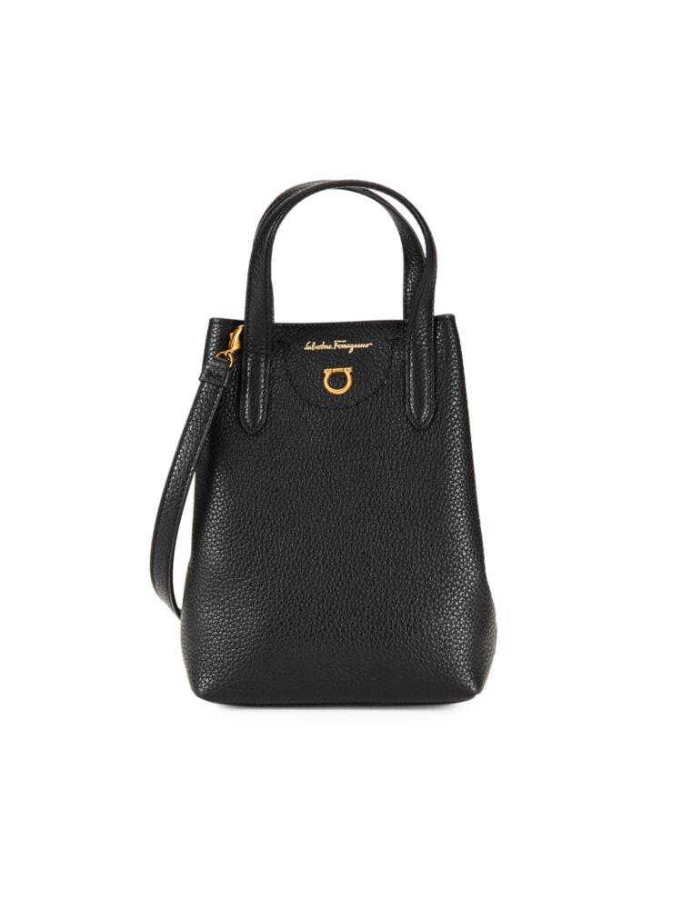 

Кожаная сумка с верхней ручкой Ferragamo, черный