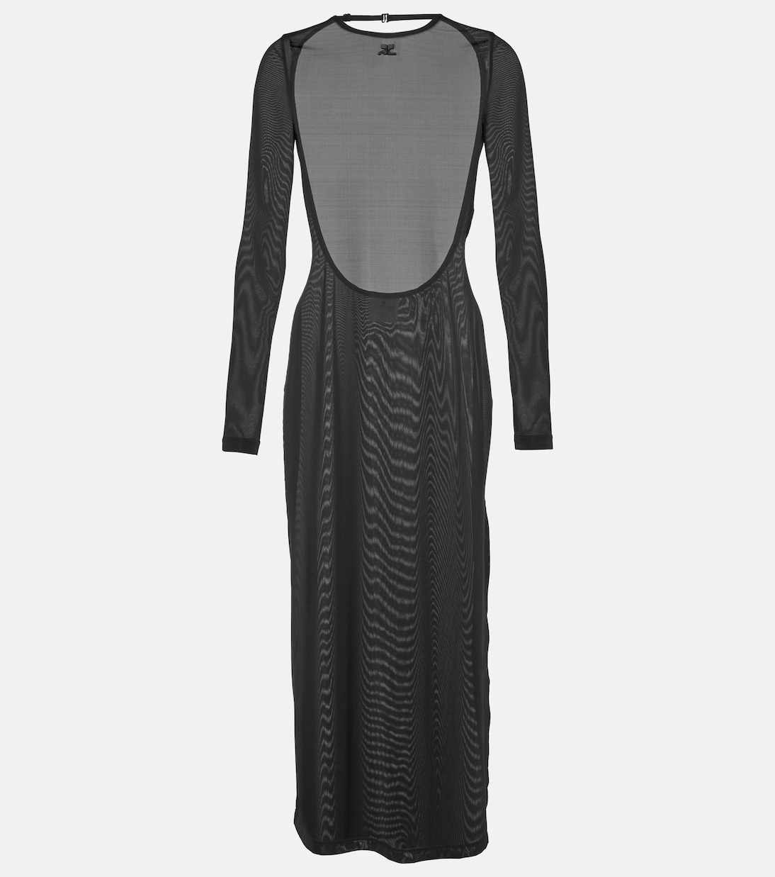 цена Платье миди из джерси с открытой спиной Courrèges, черный