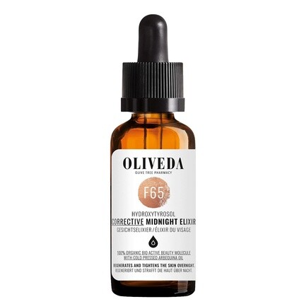 

F65 Midnight Face Elixir Корректирующая сыворотка с гидрокситирозолом и ретинолом, гиалуроновой кислотой и витамином Е, 30 мл, Oliveda