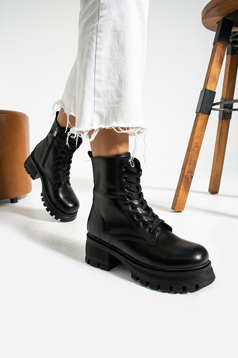 

Женские черные ботинки TRENDBU, Черный