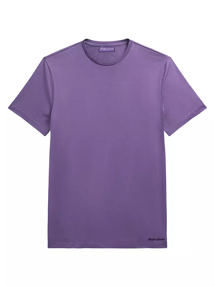Хлопковая футболка с круглым вырезом с короткими рукавами Ralph Lauren Purple Label, фиолетовый