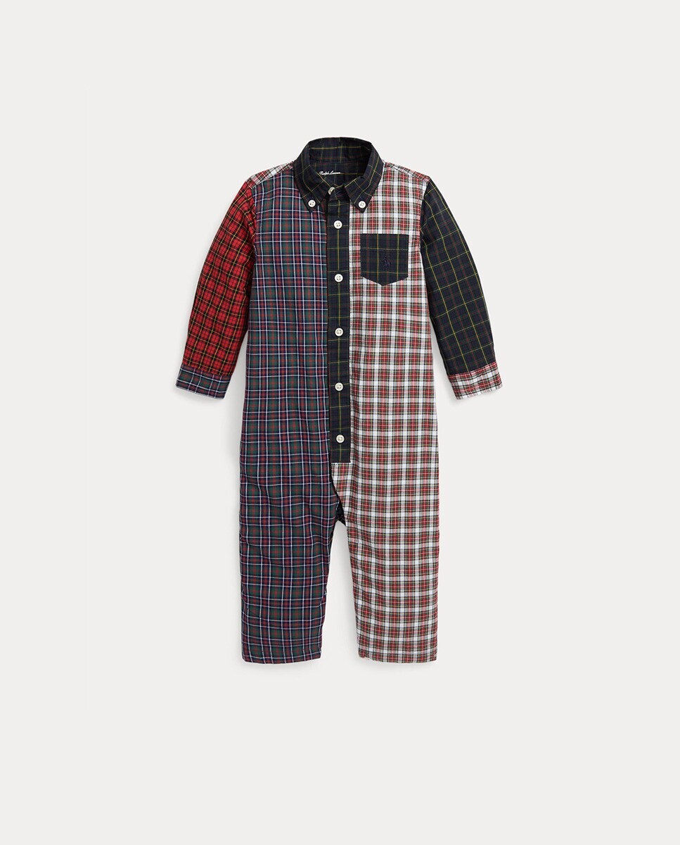 

Хлопковый комбинезон в клетку для мальчика Polo Ralph Lauren, мультиколор