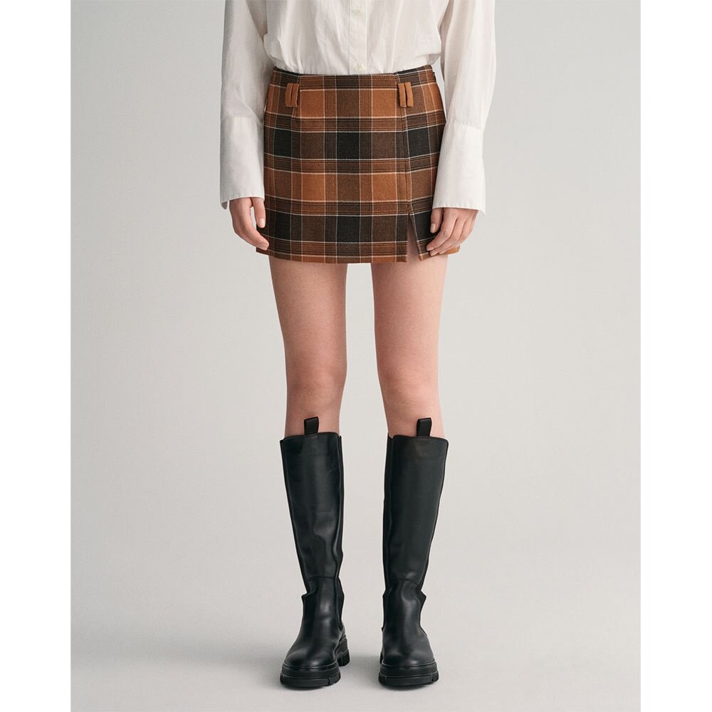 

Юбка Gant Checked Wool Short, коричневый