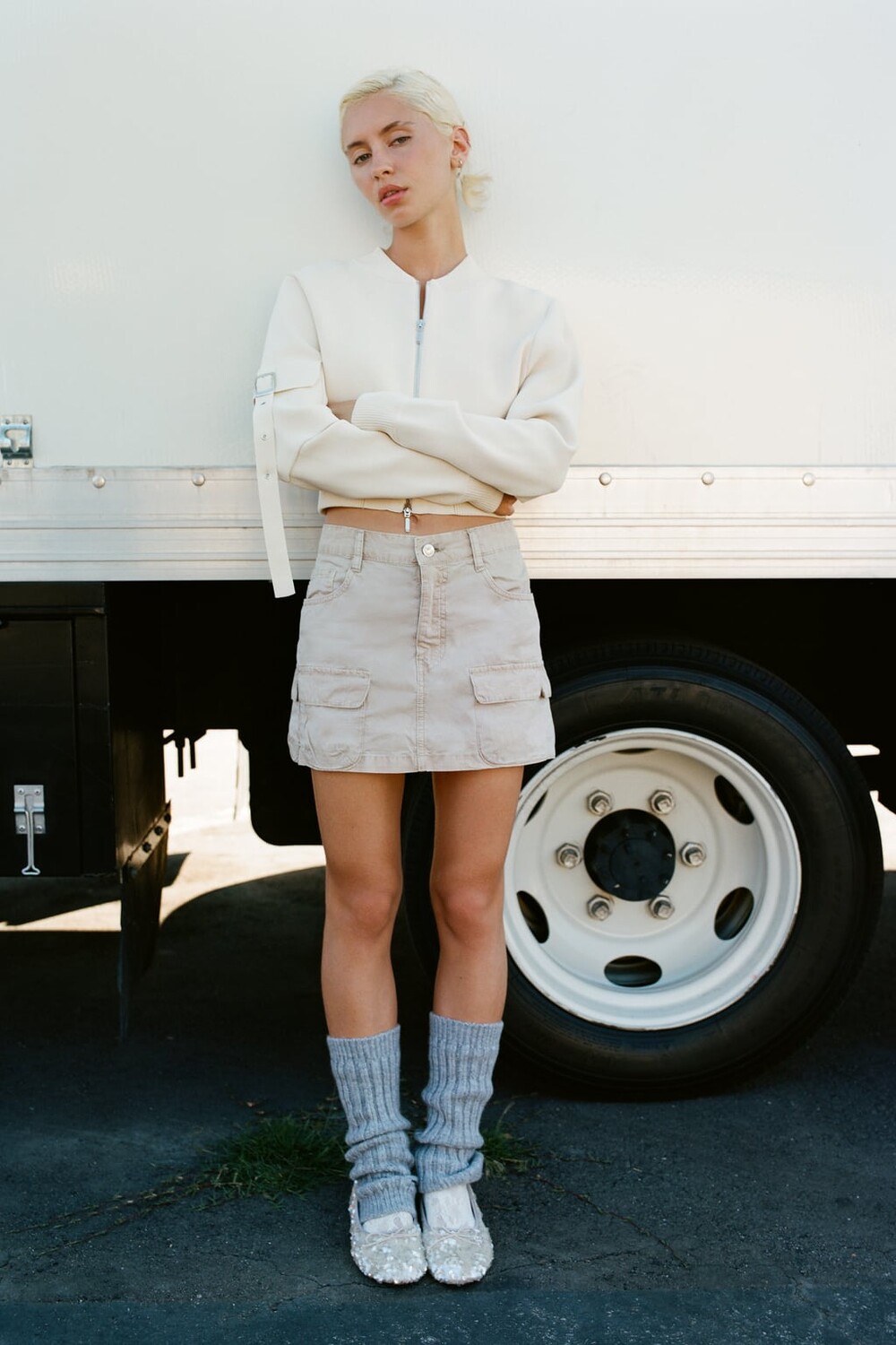 

Мини-юбка cargo ZARA, кэмел