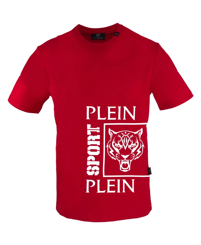

Хлопковая футболка с короткими рукавами и монохромным логотипом Plein Sport, красный