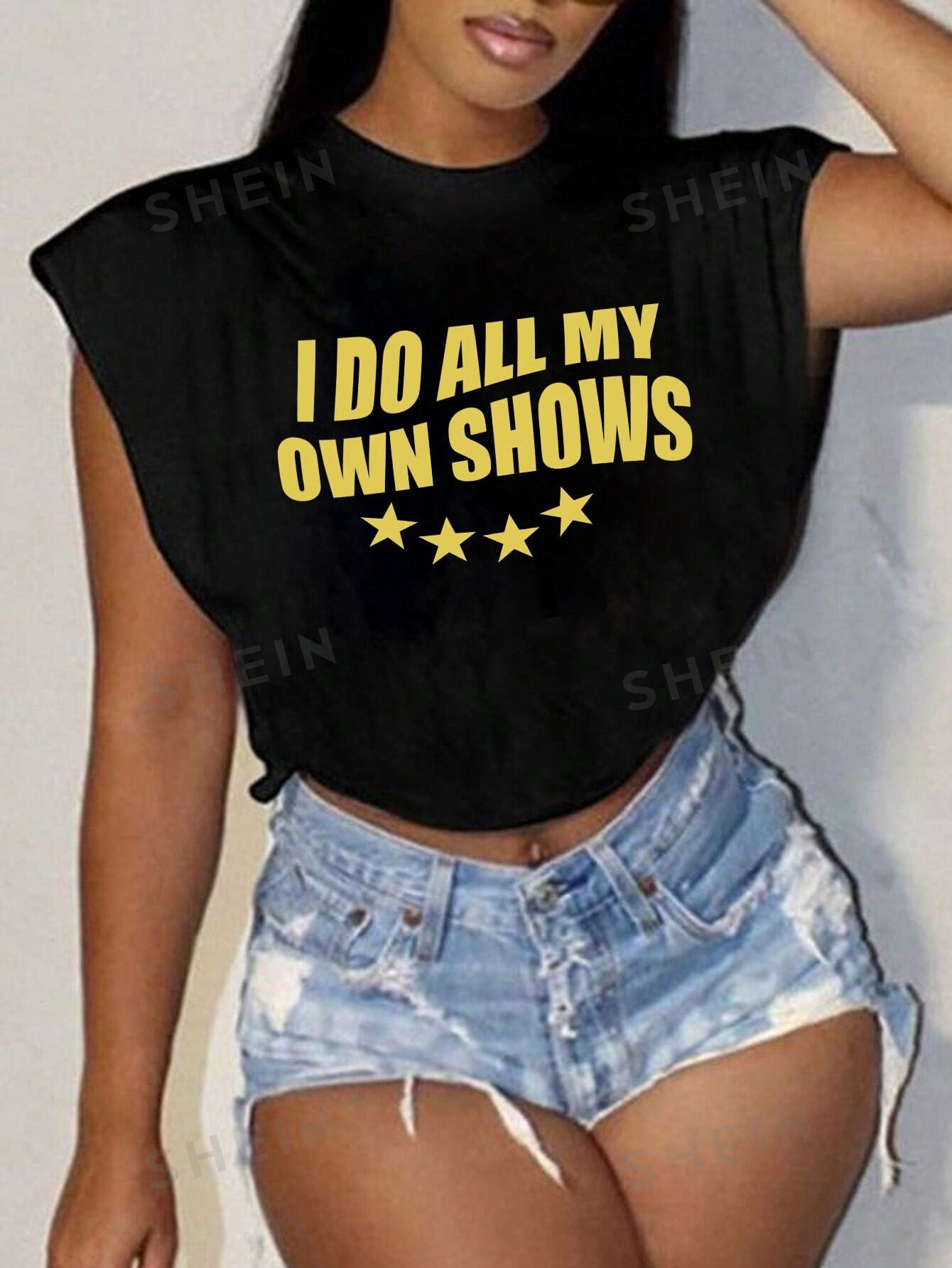 SHEIN Slayr Повседневная облегающая футболка с короткими рукавами и круглым вырезом, черный