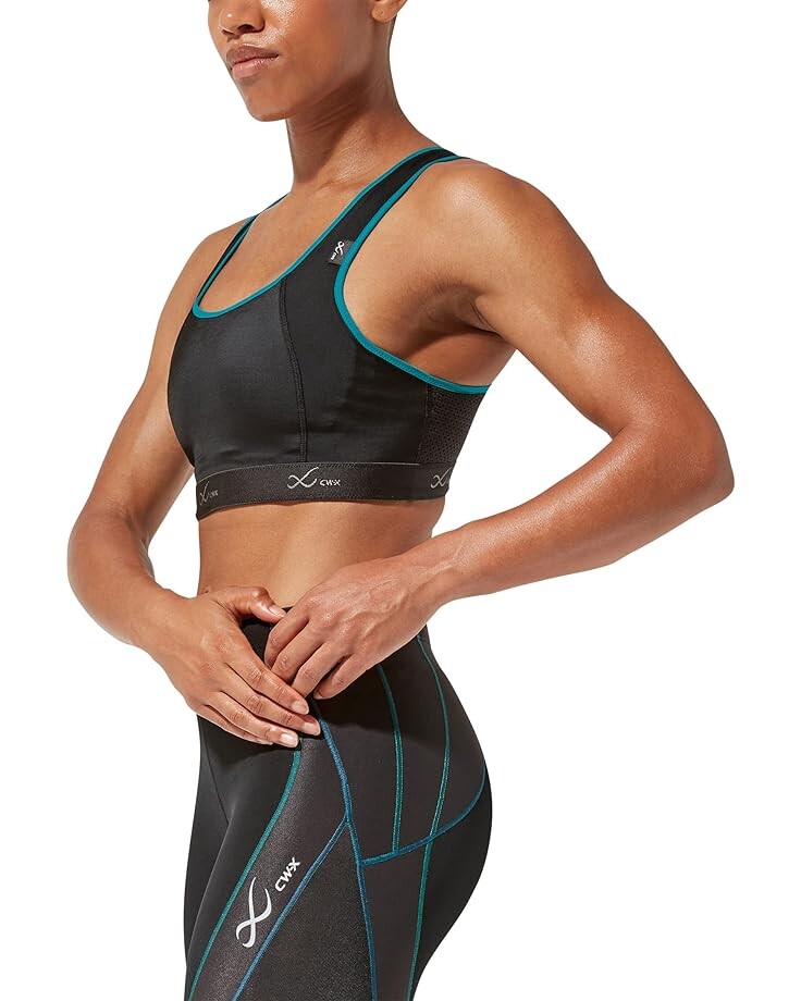 

Бюстгальтер CW-X Xtra Support High Impact Sports Bra, цвет Black/Deep Lake