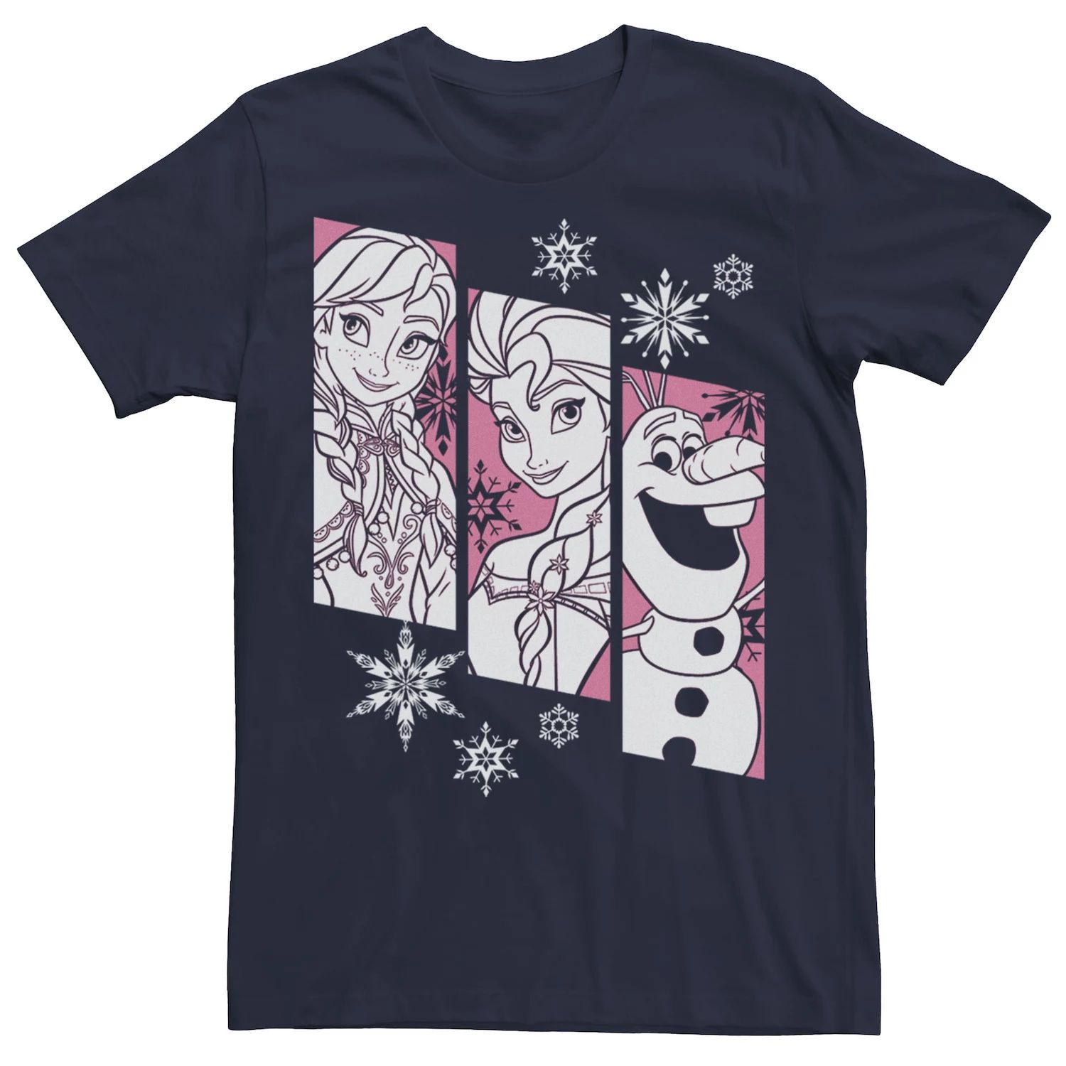 Мужская футболка Frozen Anna Elsa Olaf со снежинками Disney