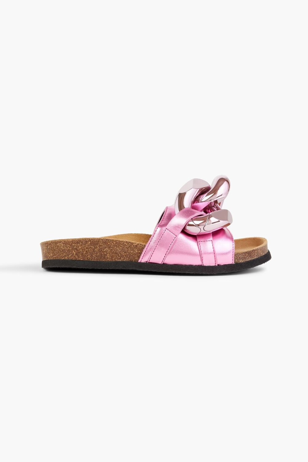 

Шлепанцы из металлизированной кожи с цепочкой Jw Anderson, розовый