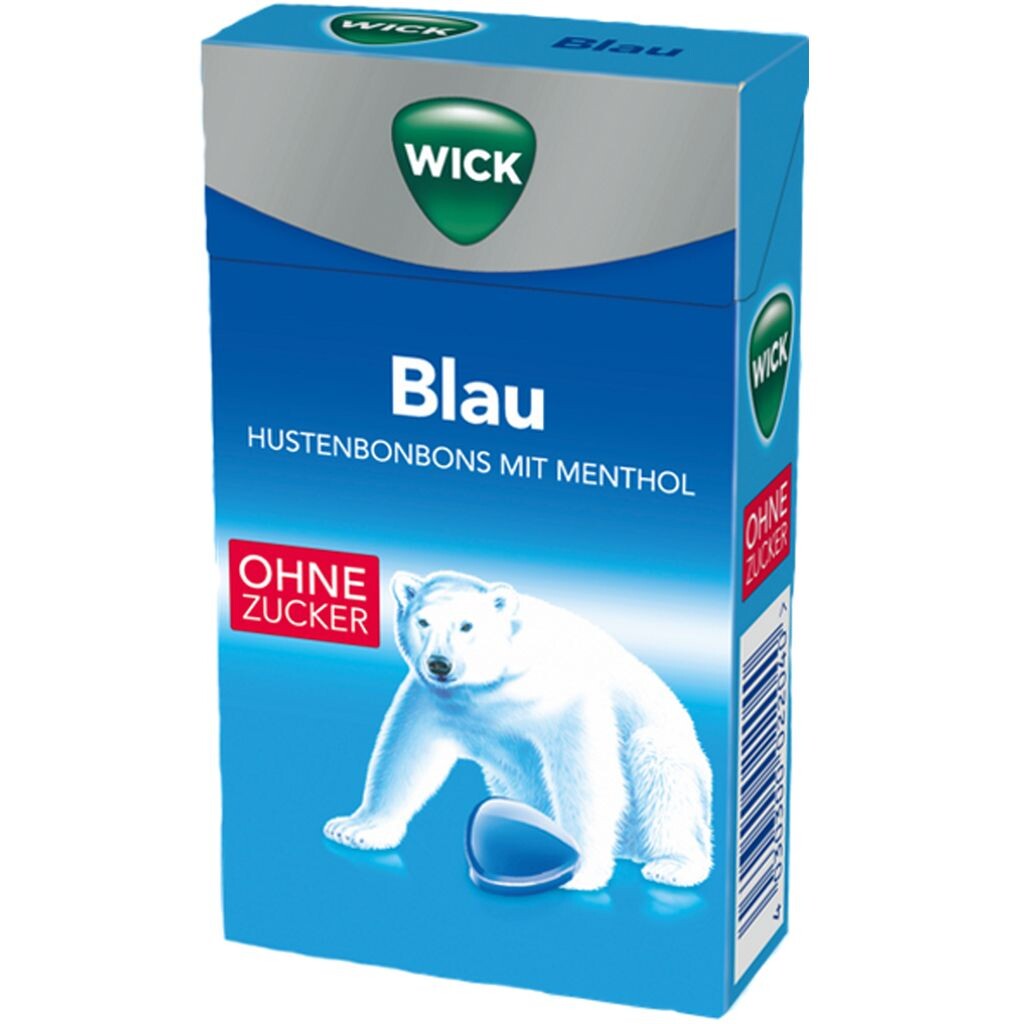 

Конфеты для горла WICK Blue Menthol без сахара с чистым ментолом 46г P&G
