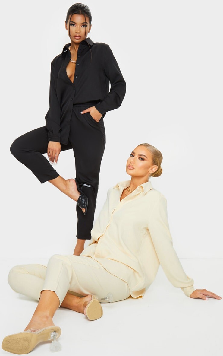 

PrettyLittleThing Черные брюки-сигареты с высокой талией, Черный
