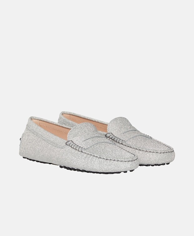 

Мокасины Tod's, серебряный
