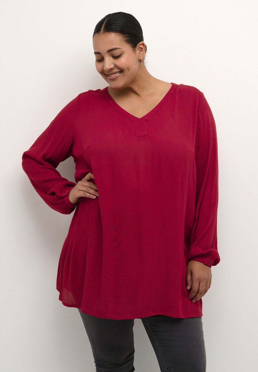 

Туника Kaffe Curve AMI LS, цвет sun dried tomato