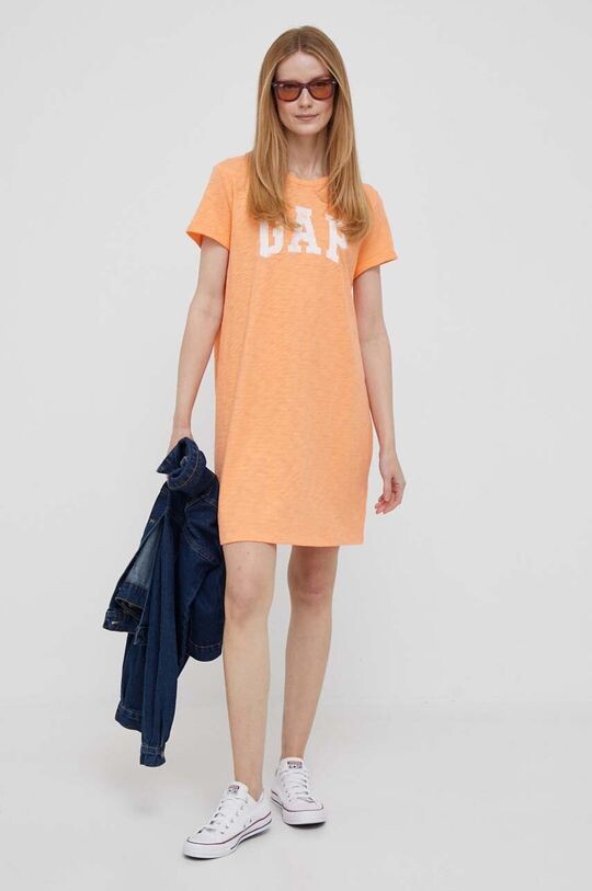 

Платье GAP из хлопка Gap, оранжевый