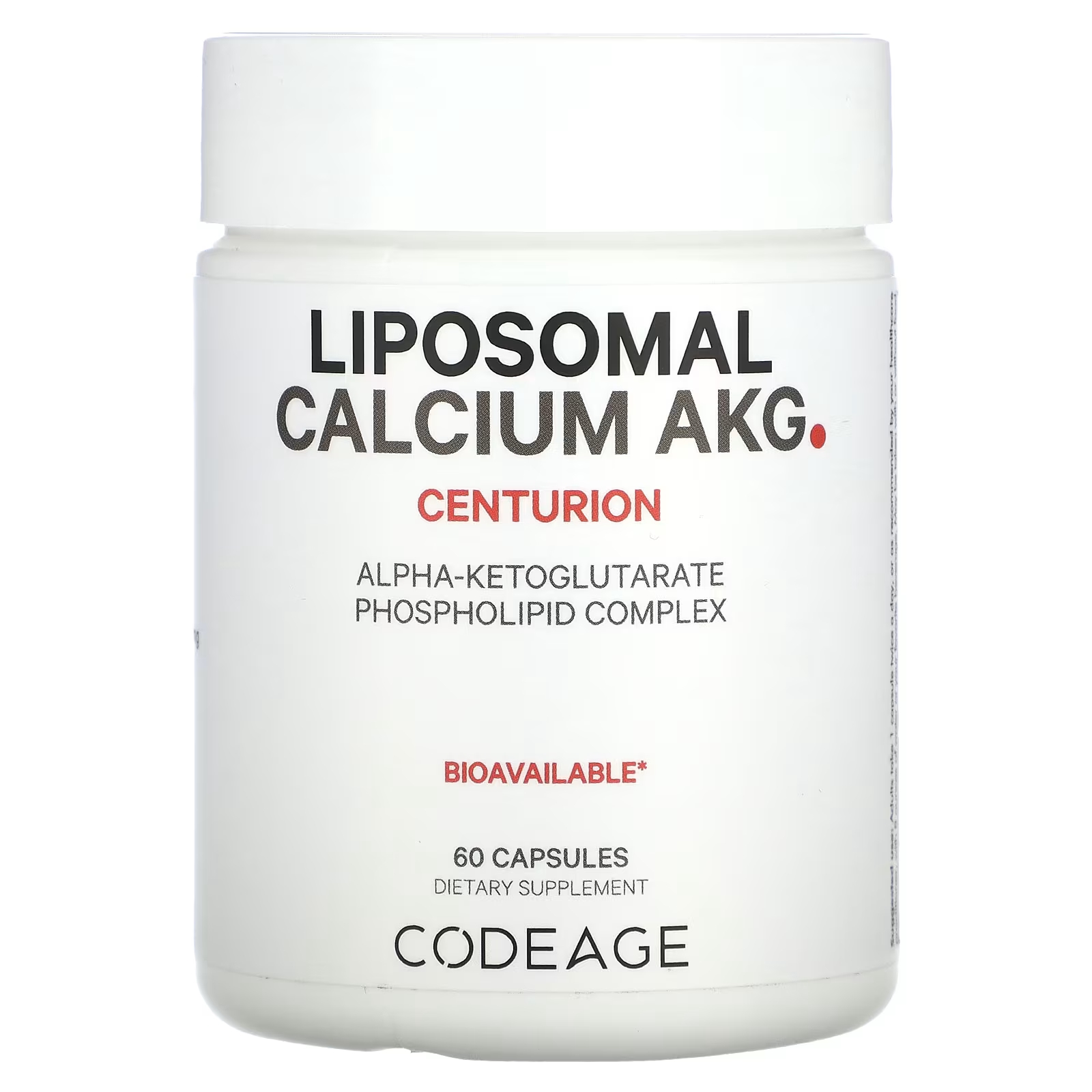 Codeage Липосомальный кальций AKG 60 капсул codeage антиоксидант липосомальный глутатион 60 капсул