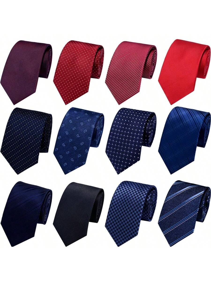 Мужской галстук из 100% тканого шелка в горошек, многоцветный