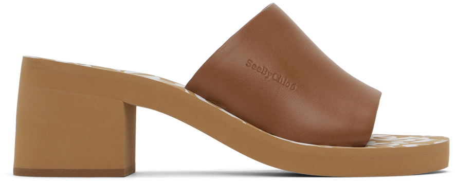 Светло-коричневые босоножки на каблуке Essie See By Chloe 36816