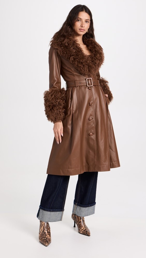 

Пальто Saks Potts Foxy Shearling Trench