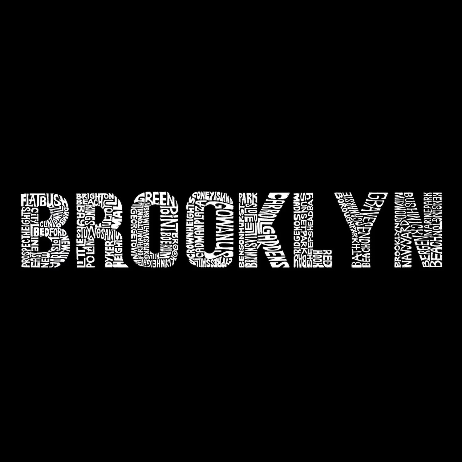 BROOKLYN NEIGHBORHOODS — мужская футболка с длинным рукавом с надписью Word Art LA Pop Art мужская футболка с надписью reglan и надписью neighborhoods in new york city la pop art черный