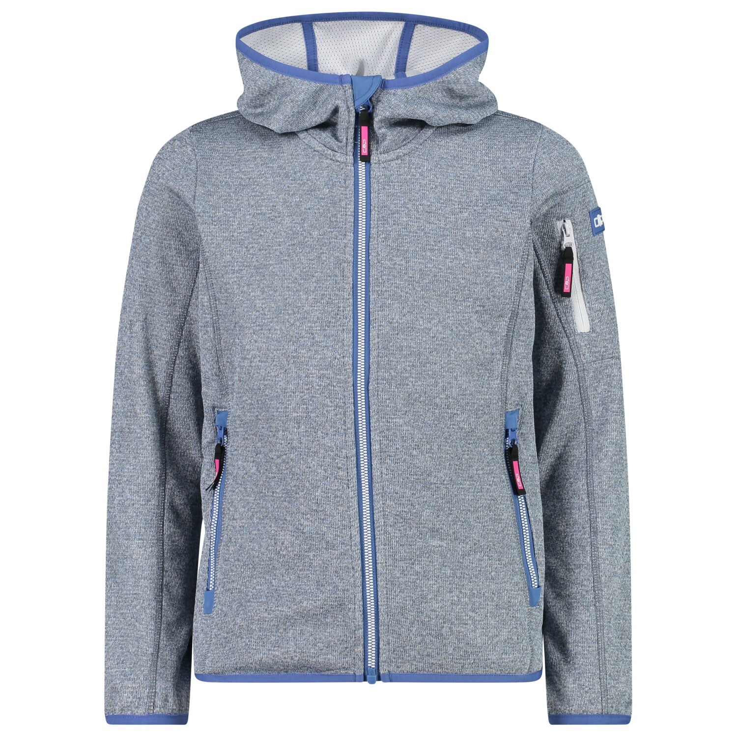 

Флисовая жилетка Cmp Girl's Fix Hood Knitted + Mesh, цвет Sky/Bianco