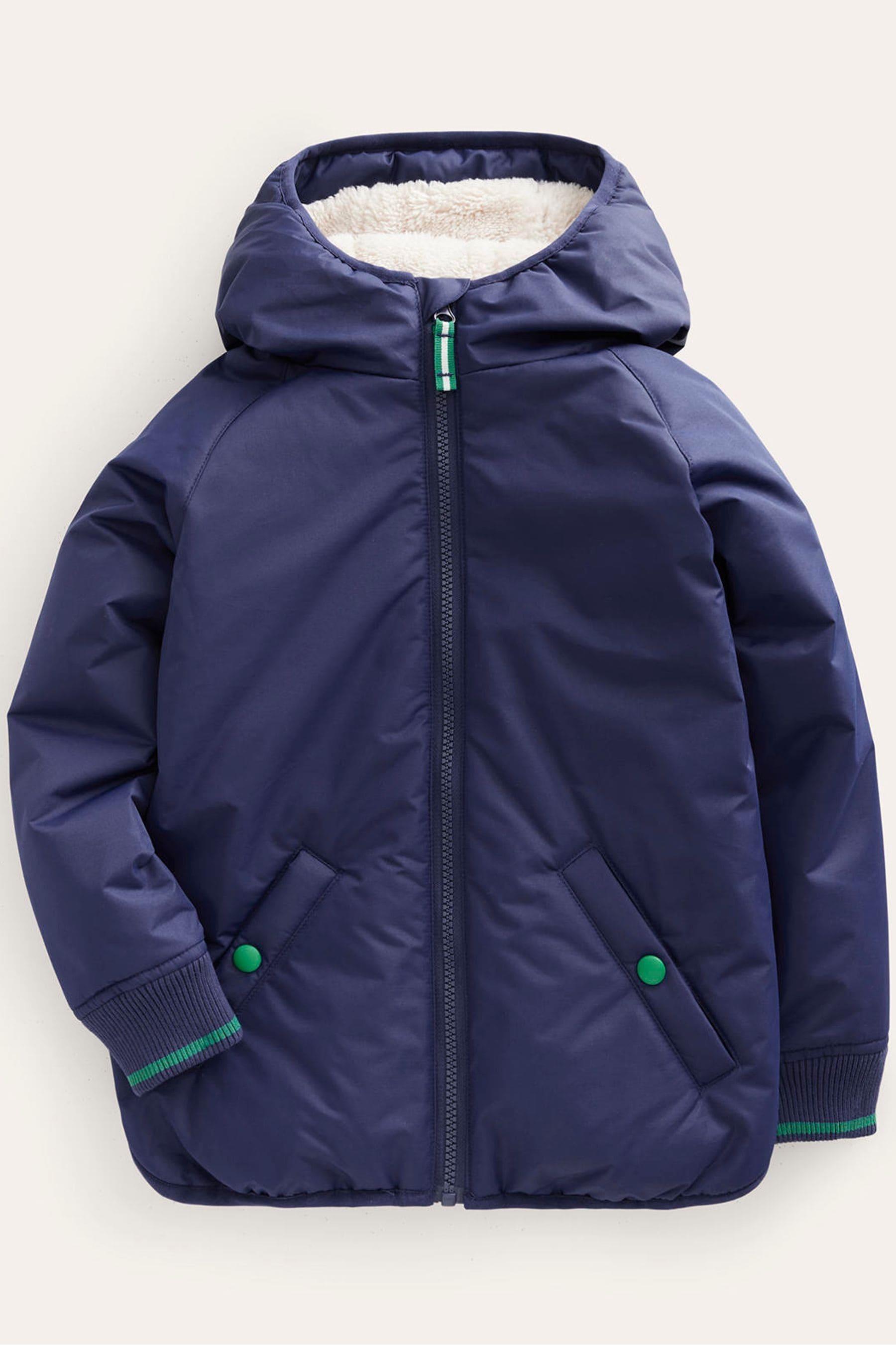 Куртка-анорак на подкладке из искусственной овчины Boden, синий куртка на подкладке из искусственной овчины onia черный
